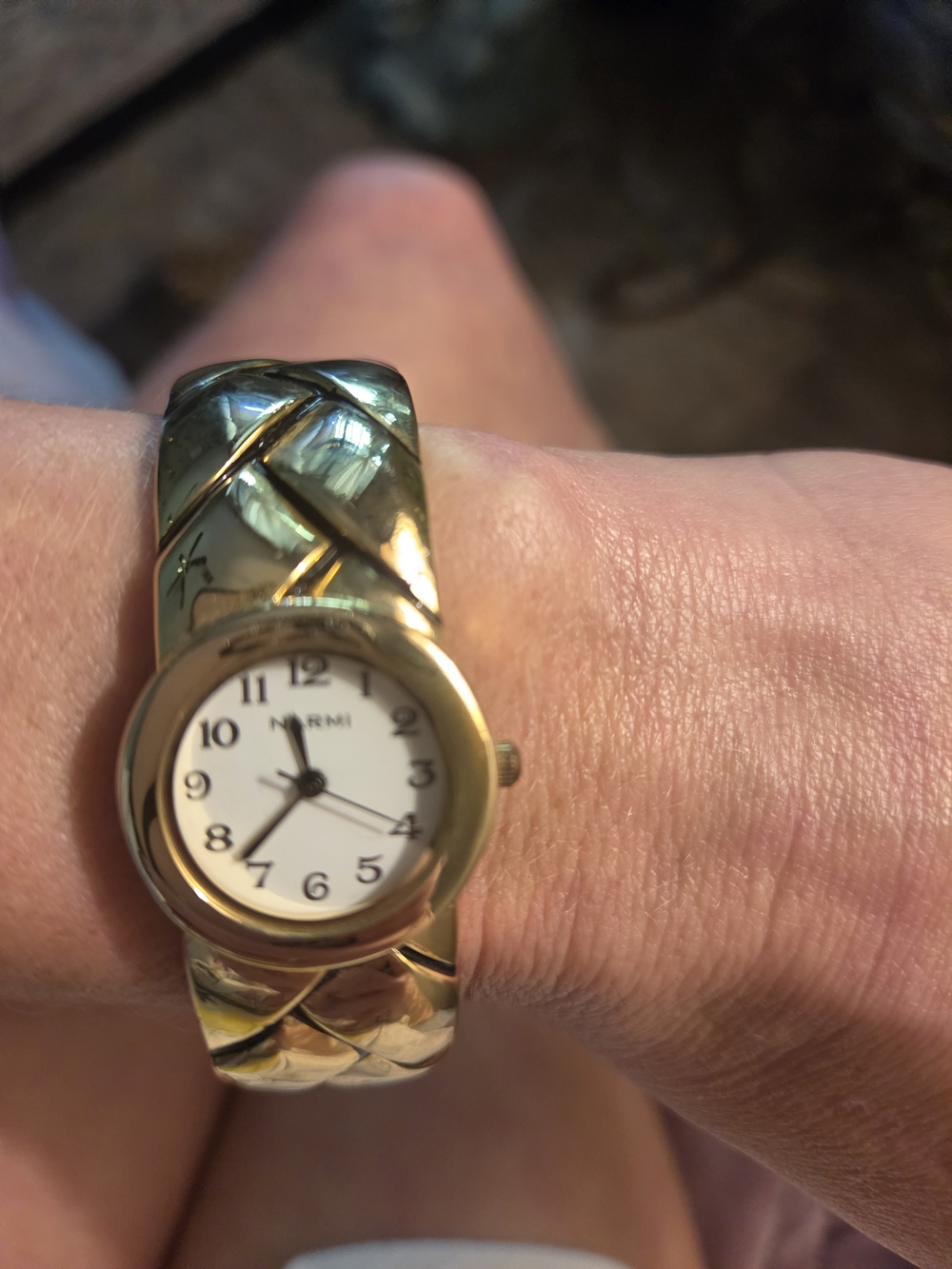 Gold-Tone Womens Bracelet Watch with White Dial NWOT